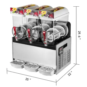 Mesin Pembuat Kabut Salju 110V, Mesin Pembuat Smoothie Minuman Beku Komersial 3 Tangki