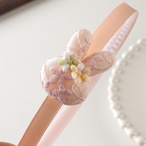 Dulce pequeño conejo bordado niñas accesorio para el cabello diadema de tela antideslizante para niños - Product Image 2