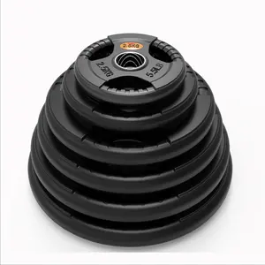 Barbell plate wholesale natural rubber tasteless three hole grab bag iron big hole pole weight lifting piece dumbbell ba