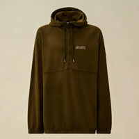 Sweat-shirt à capuche pour homme, demi-zip, décontracté, sport, unisexe, coupe classique, 400 GSM, tricoté, 100 % coton, anti-boulochage, imperméable