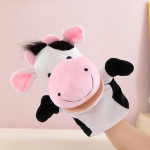 Morbido <span class=keywords><strong>leone</strong></span> peluche gioco educativo adorabile animale dinosauro mano pupazzo giocattolo ventriloquo dito pupazzi per bambini - Product Image 4