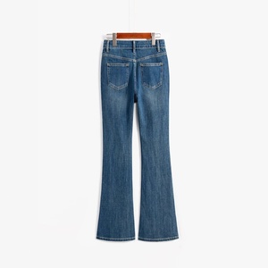 Women's High Waist Flared <b>Denim</b> Jeans Long Cotton Pants - Product Image 5