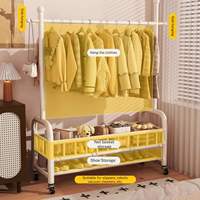 Étagère de rangement multi-niveaux en métal autoportante pour vêtements, gamme de tailles fixe complète 60-150 cm, idéale pour le commerce de détail et les centres commerciaux