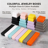 Boîte à bijoux personnalisée avec logo, couvercle et base en carton coloré, plusieurs tailles, avec mousse en éponge