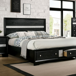 Modern Contemporary Queen Size <b>Bed</b> Black Solidwood <b>Bed</b> Bedroom Furniture Storage - Product Image 5