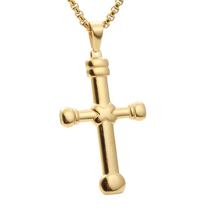 yunnique <b>Cross</b> Pendant Necklace Fashion Gold Zinc Alloy Unisex Gift Jewelry - Product Image 1