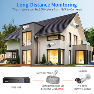 4MP H.265 Smart Face Detection Night Vision With Audio Outdoors <b>Security</b> Cctv <b>Camera</b> System Surveillance POE <b>IP</b> NVR Kit PK-8HB61 - Product Image 2