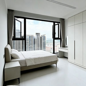 Fenêtre à battant moderne en alliage d'aluminium pour chambre à coucher, insonorisée, <span class=keywords><strong>double</strong></span> <span class=keywords><strong>vitrage</strong></span>, à rupture de pont thermique, sur mesure pour villa résidentielle - Product Image 1