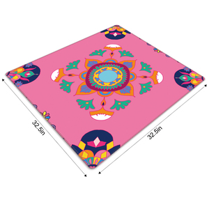 Tapis de mahjong portable et pliable - Surface en tissu imperméable et léger avec dos antidérapant - Product Image 4