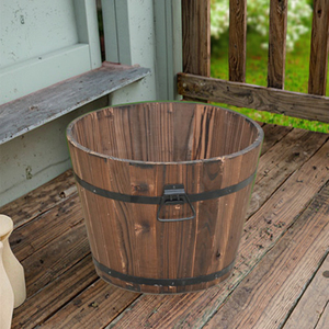 Vase en <span class=keywords><strong>pot</strong></span> de fleur en bois carbonisé anticorrosif durable pour plantes vertes de balcon et autres fleurs Jardinières et pots de qualité supérieure - Product Image 5