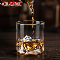 Verre à whisky OLATEC Mountain View avec motif paysager gravé en 3D pour whisky, thé, café, cocktail, en stock