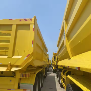 Camion benne en U de 40-50 tonnes en acier au carbone avec porte arrière, pour le transport de sable, semi-remorque benne arrière basculante - Product Image 5