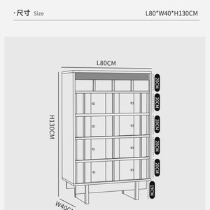 Cómoda de Madera Maciza con Cinco Cajones, Madera de Pino, 80-40-130, Estilo Retro, Mueble de Almacenamiento para Sala de Estar o Dormitorio - Product Image 2