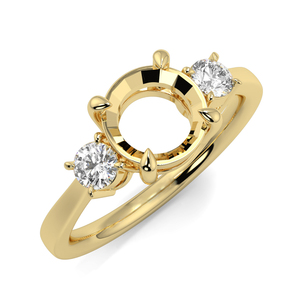 Nhẫn Kim Cương Bán Gắn Đá Quý Làm Theo Yêu Cầu Nhẫn Vàng 18K Bán Gắn - Product Image 3