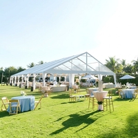 Tente d'événement translucide TENTCHO plus grande 15x15 pour mariages et événements, robuste pour 50 personnes, tente de mariage blanche