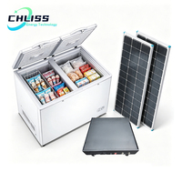 Congélateur coffre solaire 12V 24V 158L à compresseur DC, ouverture par le haut, pour camping-car, camping et stockage de viande à long terme aux États-Unis