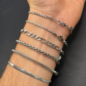Bracelet personnalisé pour homme en acier inoxydable, style <span class=keywords><strong>gourmette</strong></span>, figaro, corde, byzantine, queue de renard, chaîne serpent, bijoux gravés sur mesure - Product Image 1