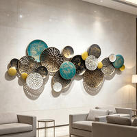 Décoration murale en métal en forme de feuille de lotus, sculpture murale moderne de luxe en fer, décoration abstraite en métal pour salon, hôtel, villa, décoration intérieure