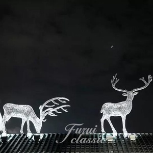 Escultura de Conejo de Malla de Alambre de Acero Inoxidable Personalizada, Gran Arte Metálico de Conejo Iluminado para Decoración de Paisajes y Noches - Product Image 3