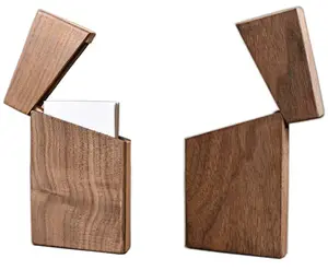 Персонализированные Визитная карточка деревянный держатель для кредитных карточек для мужчин и деревянный футляр для карт подарки жениха босс в подарочной