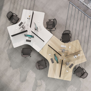 Secrétaire de bureau moderne en bois <span class=keywords><strong>Table</strong></span> de bureau économique personnalisée 4 6 8 personnes siège personnel poste de travail - Product Image 5
