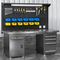 Banc de travail pour mécaniciens, table de travail industrielle antistatique avec panneau perforé arrière, design robuste, banc de travail pour mécaniciens