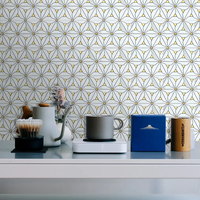 Best-seller Mosaïque jet d'eau à motif de fleurs blanches Tuile de mosaïque en aluminium pelable et collée de 4mm pour hôtel