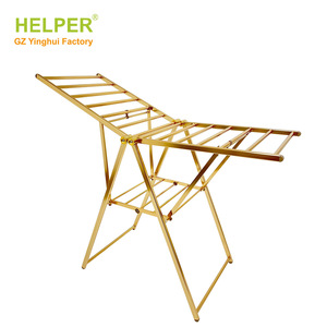 Wing Shape Clothes <b>Drying</b> <b>Rack</b> Foldable Double Layer Stainless Steel Floor Standing Nordic Style Household Use - Product Image 3