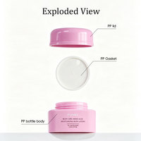 Pot cosmétique carré en PP double couche 15g/30g/50g/100g, conteneur vide pour crème de soin avec couvercle et joint en PP, logo personnalisé
