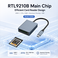 Lector de Tarjetas USB 3.2 Gen2 CFe Tipo-C de 10 Gbps, Lector de Aluminio de Alta Velocidad para NVMe-SSD, CFexpress y XQD, para Cámaras y Portátiles