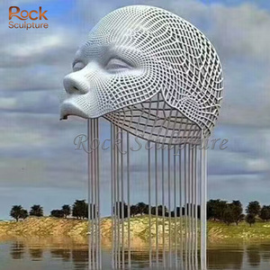 ประติมากรรมรูปทรงกลวงสแตนเลสตกแต่งภายนอกขนาดใหญ่แบบกำหนดเองได้ - Product Image 1