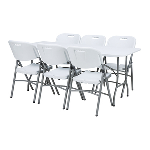 Sedia e Tavolo in Plastica di Alta Qualità per Eventi, Tavolo Pieghevole da 6 Piedi per Feste all'Aperto - Product Image 6