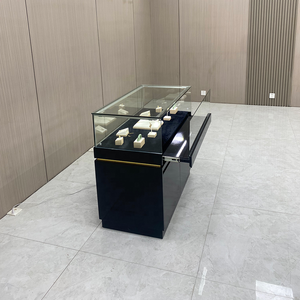 Hong Zhan personalizado oro joyería vitrina con cerradura LED iluminación moderna vitrina para la venta - Product Image 4