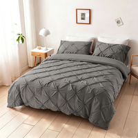 Parure de lit 3 pièces en polyester à franges tuftées, housse de couette et taie d'oreiller, vente en gros d'usine pour la maison et l'hôtel