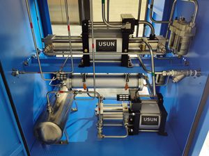 Modello di USUN: unità US-GB02T-GBT7-30-H2 della pompa booster pneumatica azionata dell'idrogeno gas con il serbatoio di pressione ed il dispositivo di raffreddamento - Product Image 5