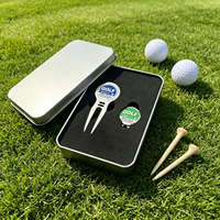 Ensemble cadeau de golf tout en métal, outils professionnels de réparation de divots de golf, marqueur de balle de golf poli de qualité usine