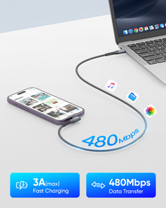 Cable USB de carga rápida de 20W SUNGUY con trenzado de nailon, cable de datos tipo C, cable de carga. - Product Image 6