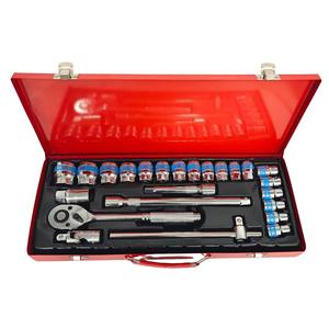 24-Piece Professional Hand <b>Tools</b> Chrome-Plated Steel Socket Wrench Sets Metric Sizes Ratchet <b>Spanner</b> Combo Auto Repair OEM - Product Image 2