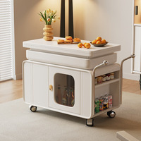 Table basse réglable en hauteur, chariot mobile pliable, table basse en bois massif, petite table d'appoint multifonctionnelle pour salon