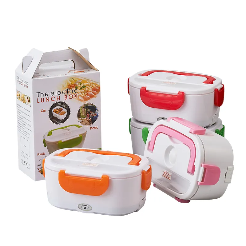 Plastic Portable electric lunch box Tiffin Heated Bento Thermo Food Warmer Electric Lunch box With Spoon