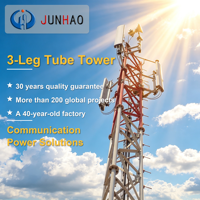 Tour de communication tubulaire à 3 poteaux autoportante en acier Q235B/Q355B pour télécommunications, support d'antenne radio et micro-ondes