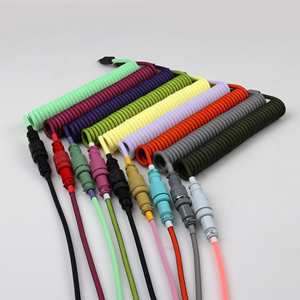 Cable de teclado mecánico en espiral tipo C USB C gx16 Cable de aviador para teclado de juegos de doble manga - Product Image 5