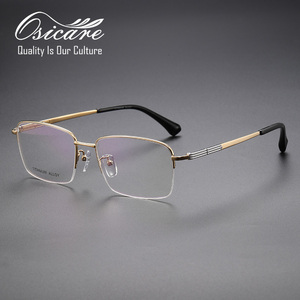 Osicare Designer Brand Half Prescription Specs Custom Eyeglasses Eyewear Men Eye Glasses Pure Titanium Optical <strong>Frames</strong> for Men - Product Image 2