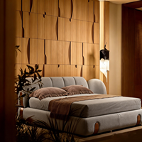 Luxuriöses Hotelbettgestell in King- und Queen-Size mit weichem Polsterdesign und Metallgestell – Modernes Plattformbett für Schlafzimmer