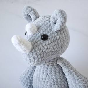 Vente en gros de jouets en crochet pour bébés, animaux amigurumi doux, 100% faits à la main, jouets <span class=keywords><strong>rhinocéros</strong></span>, adorables jouets dinosaures en crochet pour cadeaux - Product Image 5