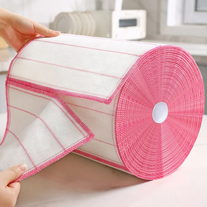 ผ้าเช็ดจานหนา 25x25 ซม. ลายทาง ผ้าทำความสะอาดครัวสำหรับหม้อและกระทะ - Product Image 1