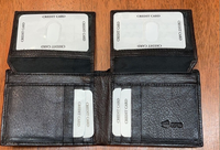 Dompet Pria Kulit Asli Full Grain Tipis Model Lipat Dua Warna Hitam Gaya Minimalis Banyak Slot Kartu Ukuran Pendek Untuk Penggunaan Sehari-hari
