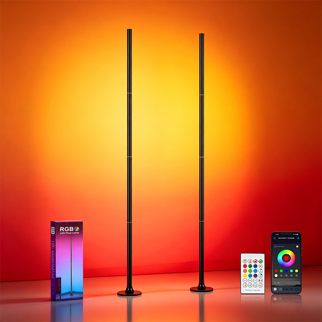LED Corner Floor Lamp 16 Million DIY Colors Smart RGBICW Led Ambient Lighting for Living Rooms Bedrooms Gaming Rooms