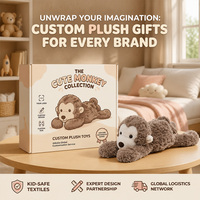 Porte-clés en peluche singe marron personnalisé, coussin, produit de marque, mascotte commerciale dérivée, vente en gros, faible MOQ, OEM, ODM