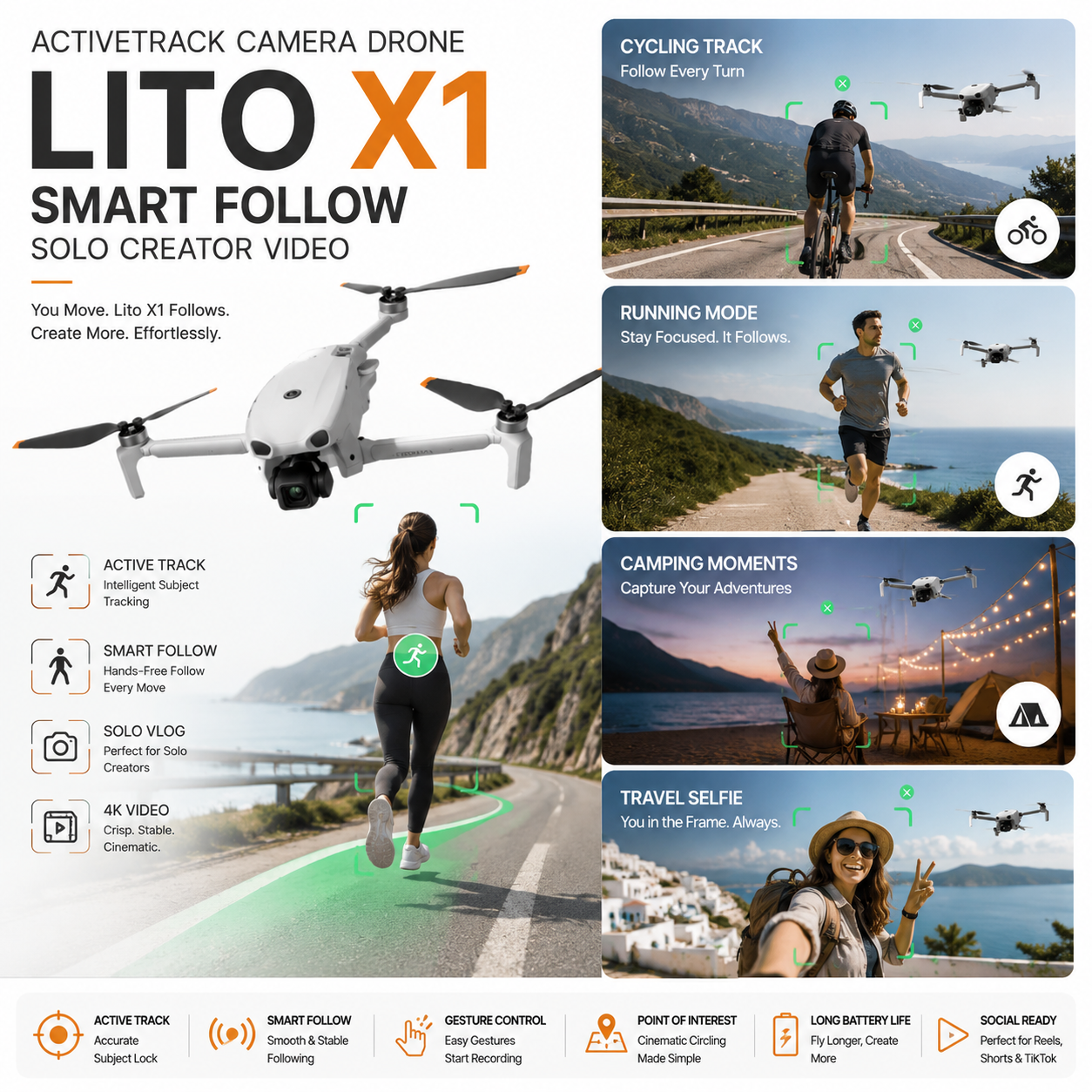 Drone caméra Lito X1 - ActiveTrack